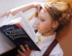 Child Reading a Dictionary